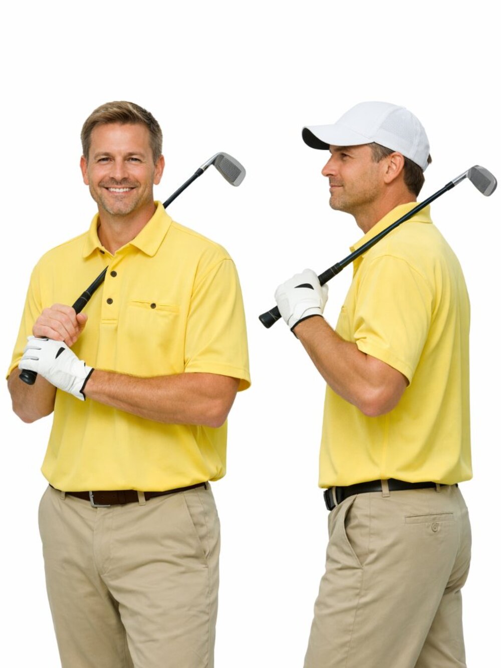 Pebble Beach Men's Dry-Luxe Golf Polo Shirt Medium M Yellow Short Sleeve